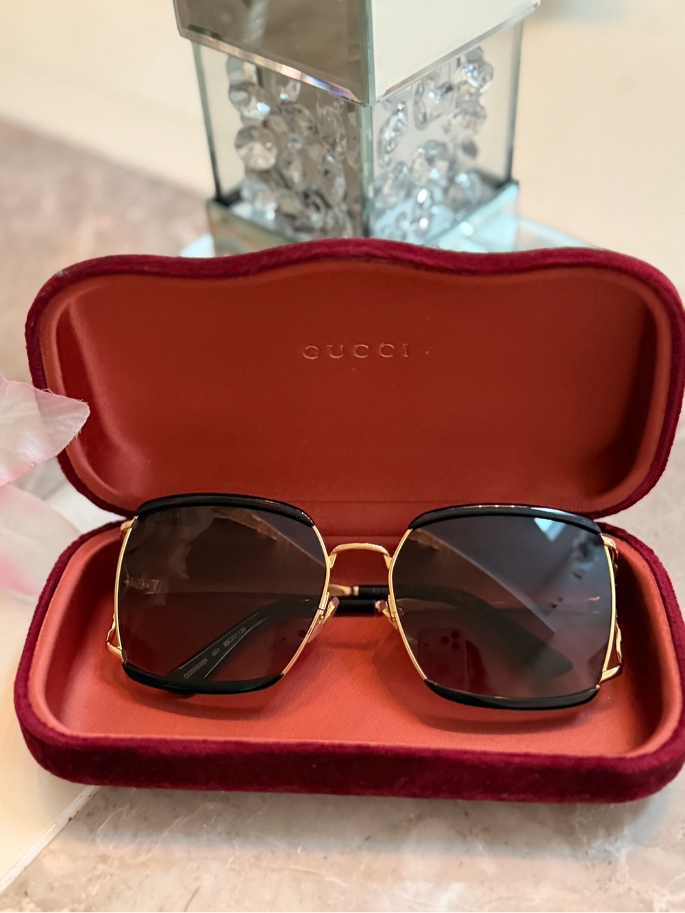 Gucci GG0593SK Oversized Square Sunglasses with Case